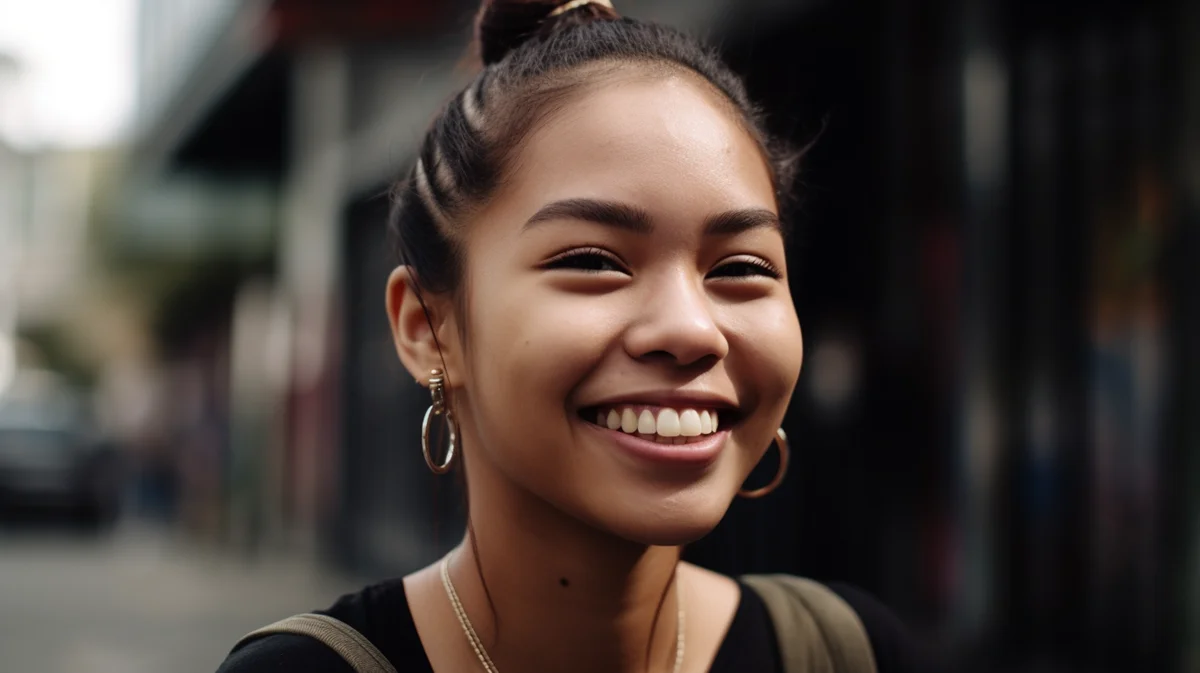 woman with braces smiling