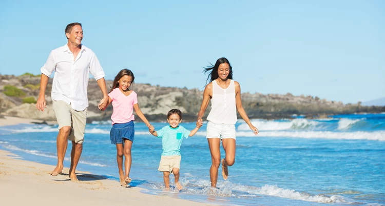 family-on-beach